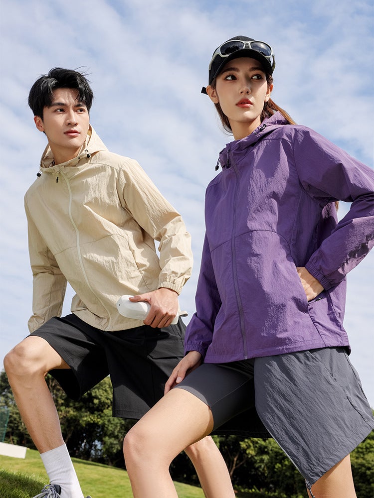 2025 Spring New Men'S And Women'S Hooded Casual Windbreaker Waterproof, Breathable And Wear-Resistant Single-Layer Water-Repellent Jacket - Image 2